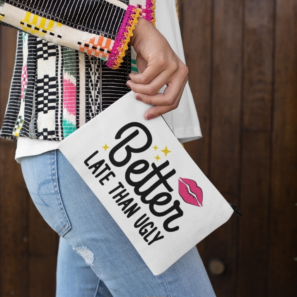 2. Zipper pouch for makeup cute and stylish